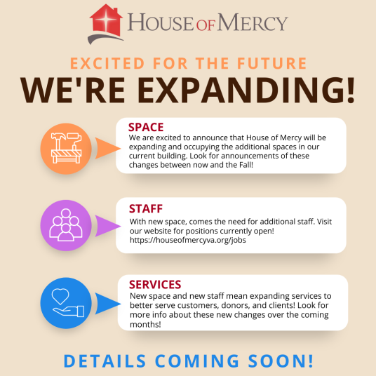 House of Mercy Acquires Additional Space to Expand Food Pantry and Community Thrift Store Services