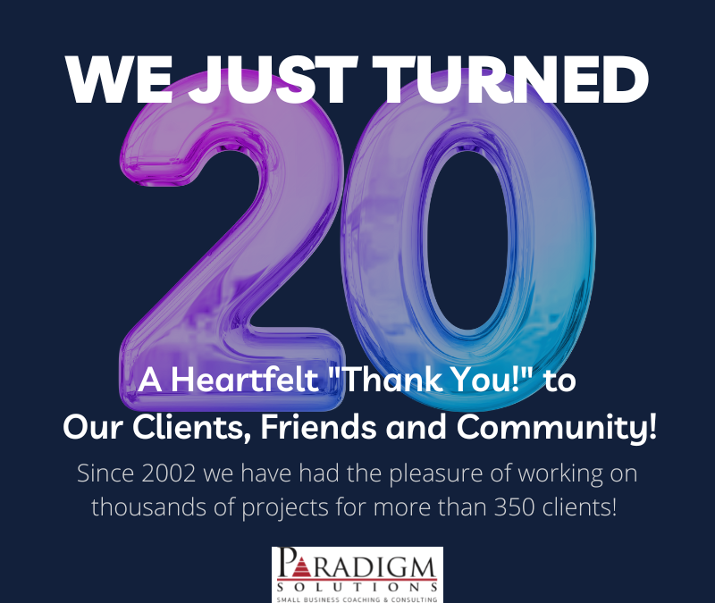 Paradigm Solutions Just Turned 20!